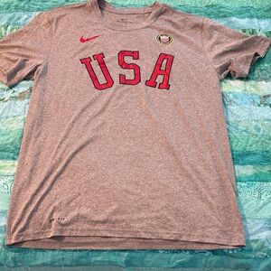 Nike Gray T-Shirt with Red USA Logo
Size large, never worn